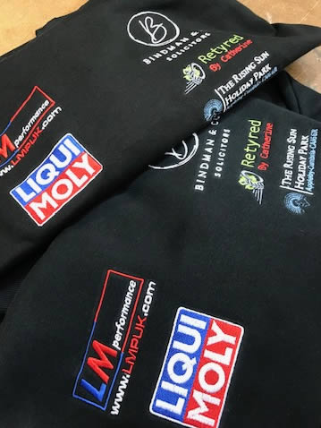 Embroidery Sample - Race Team - W H Barrs - Embroidered Clothing