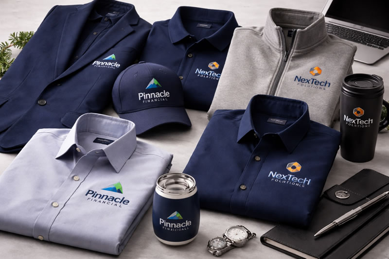 Corporate embroidered apparel and accessories